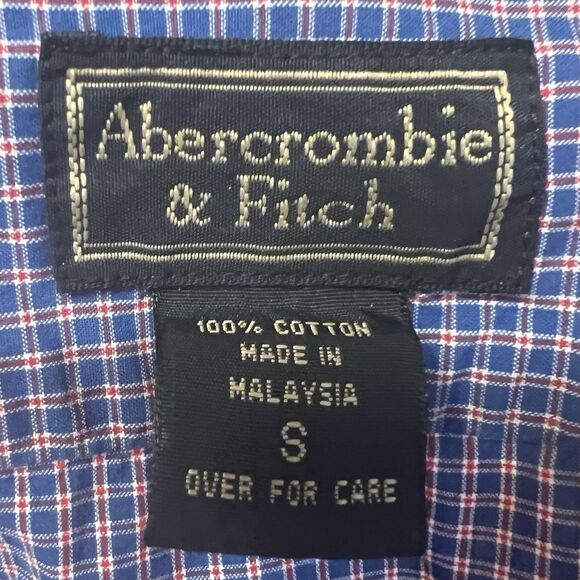 Abercrombie & Fitch Vintage Plaid Shirt Women S ¾ Sleeve Blue Preppy Academia - Picture 4 of 11